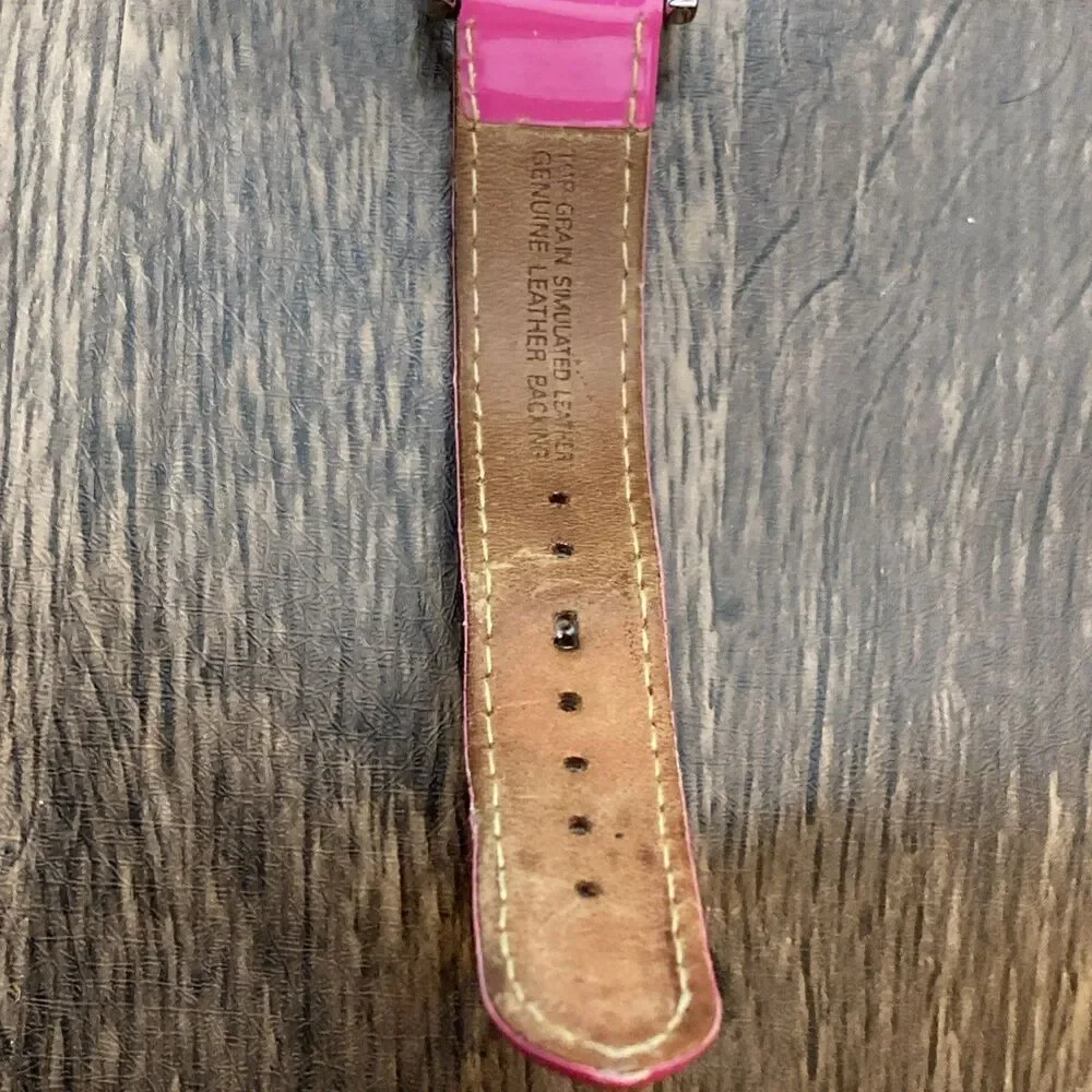 Women’s Anne Klein Watch 10/9991 Silver Tone With Pink Band Analog New Battery